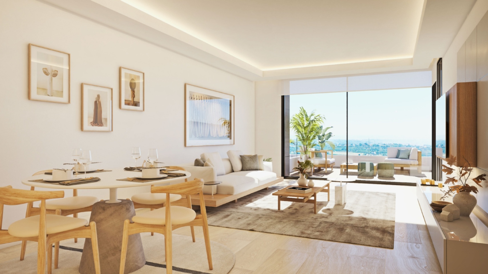 Denia : Bel appartement récemment construit avec une belle vue sur la mer à côté du golf.