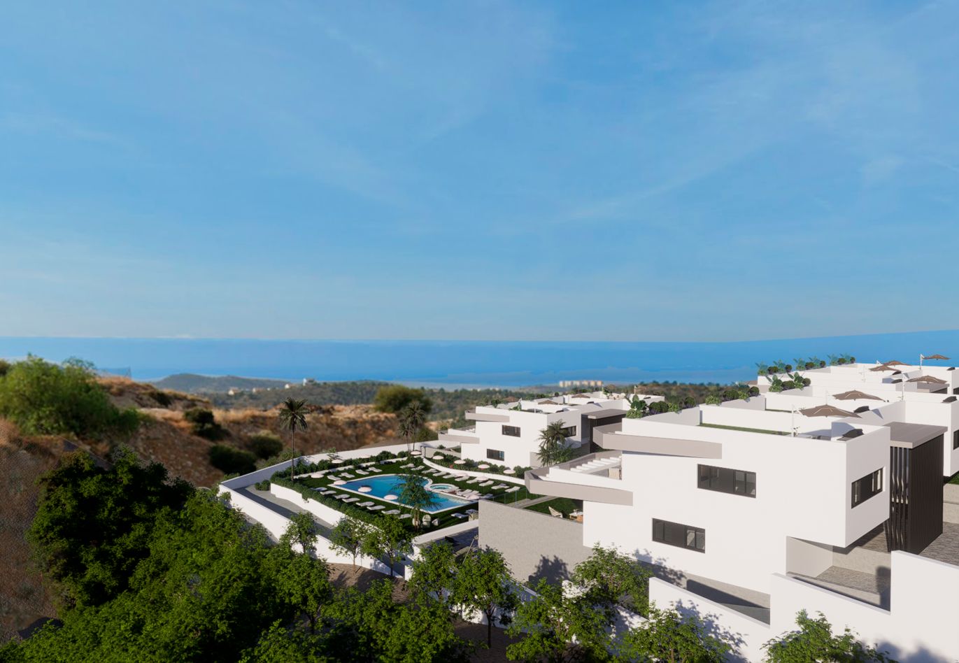 Finestrat : Villa neuve jumelée avec grande terrasse et vue sur la mer