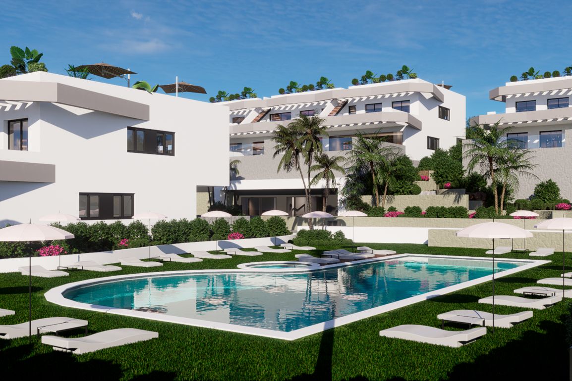 Finestrat : Villa neuve jumelée avec grande terrasse et vue sur la mer