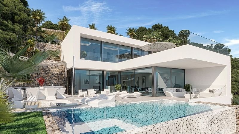 Calpe: Moderne en luxueuze nieuwbouw villa met een fenomenaal zicht op de Peñon d'Ifach en de zee
