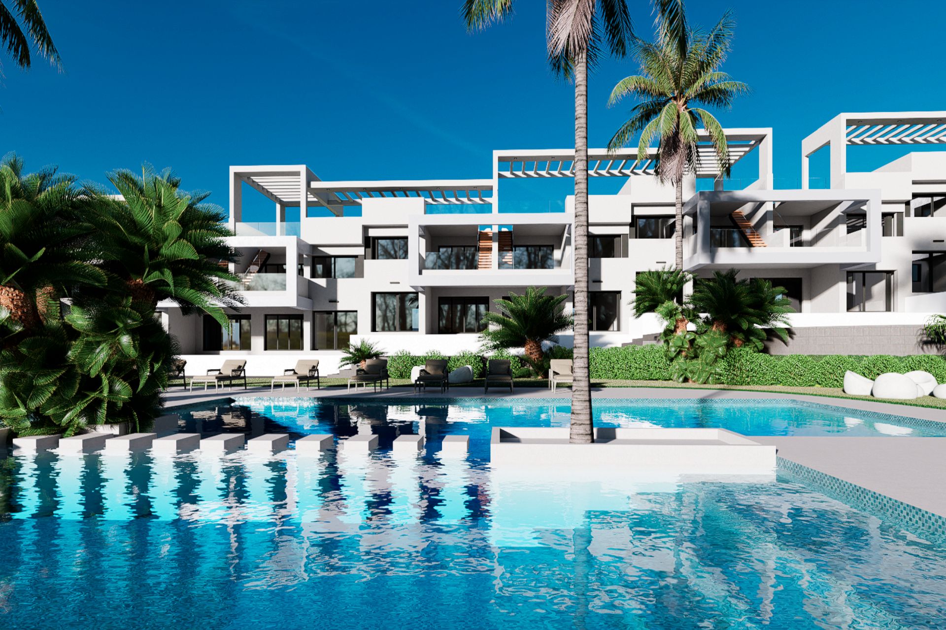 Finestrat : Villa moderne jumelée de construction récente avec piscine privée