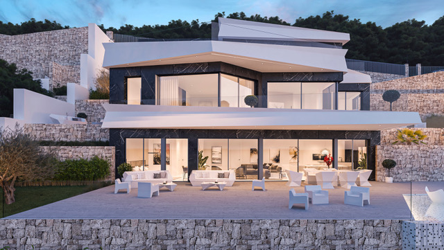 Benissa Costa: Luxueus nieuwbouw villa met een panoramisch zicht over Calpe