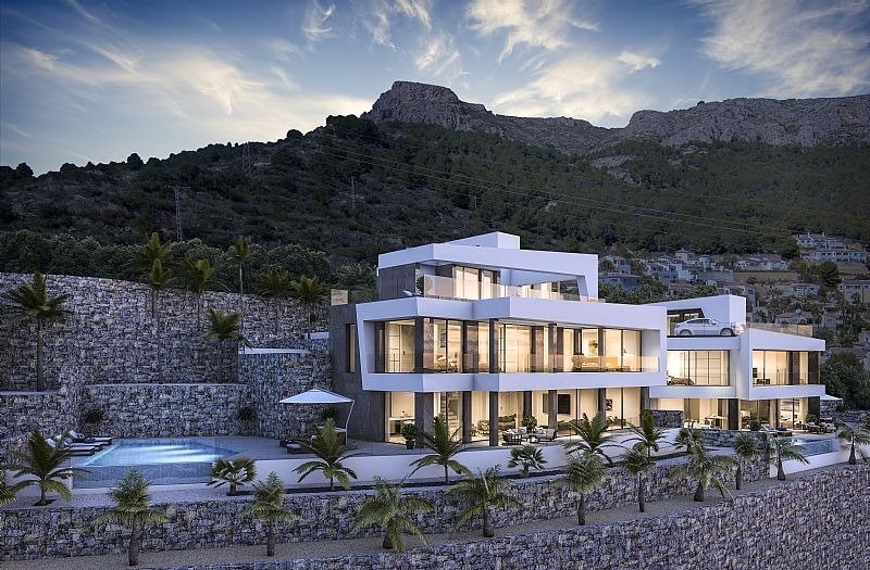 Calpe: Nieuwbouw project met 6 luxe villa's met een fantastisch zicht naar zee en over Calpe